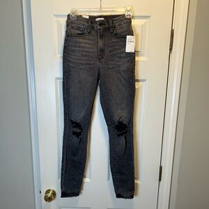 Good American Good Waist Skinny High Rise Distressed Jeans